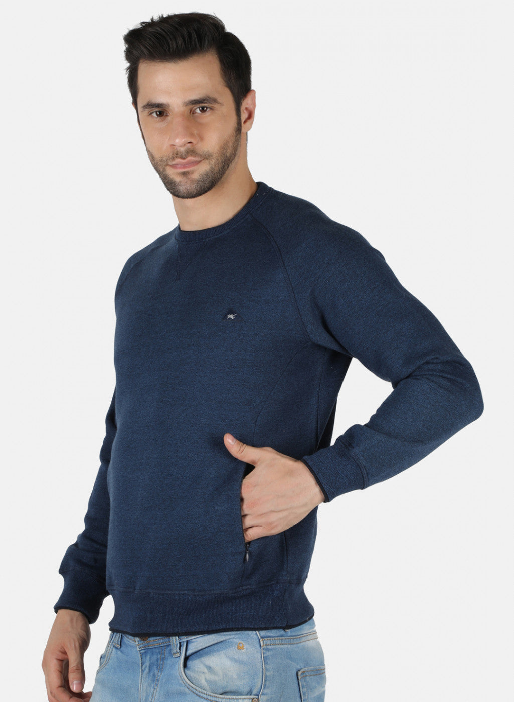Men NAvy Blue Solid T-Shirt