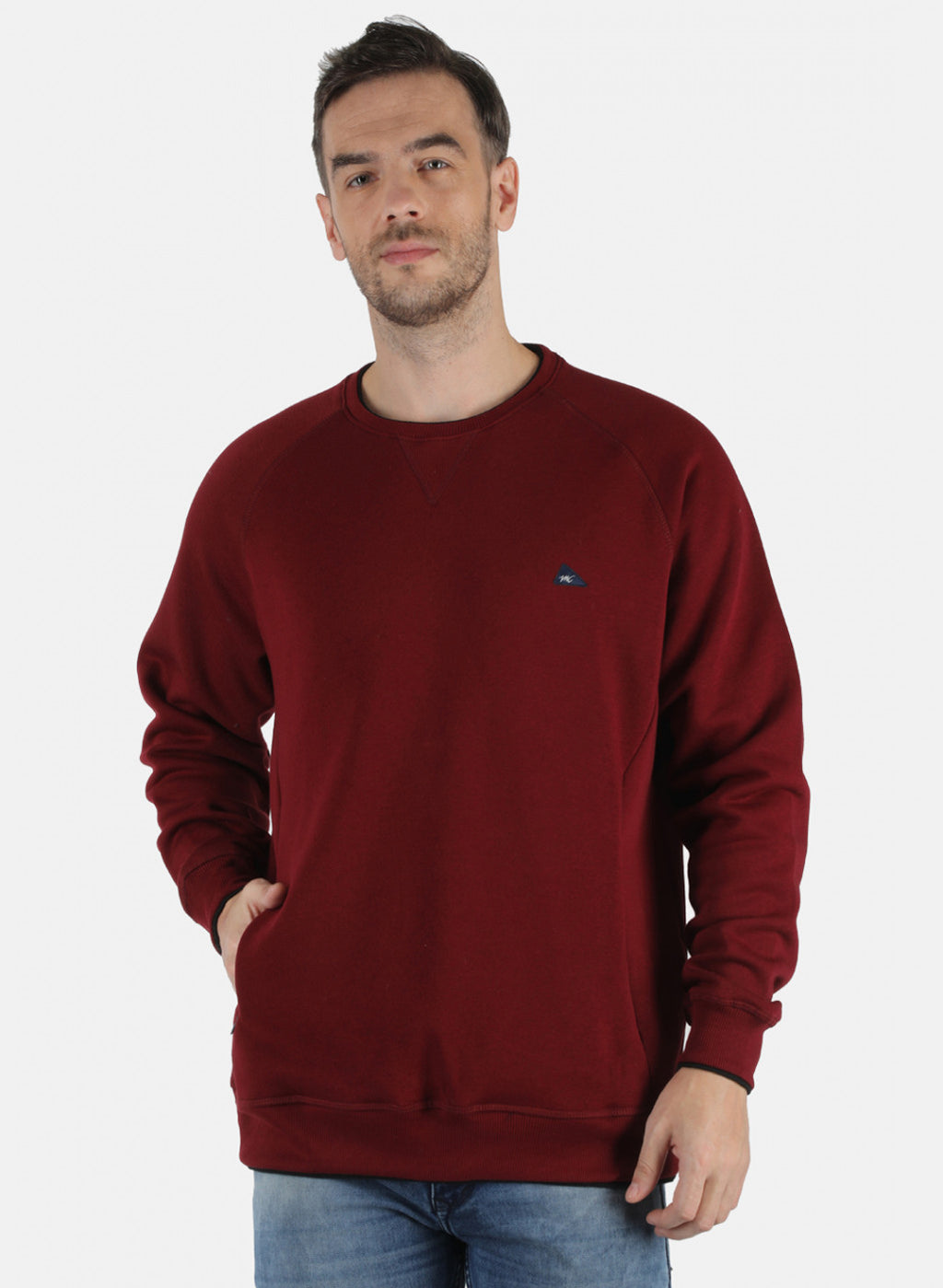 Men Maroon Solid T-Shirt