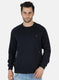 Men NAvy Blue Solid T-Shirt