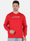 Men Red Solid Round Neck Full Sleeve Winter T-Shirt