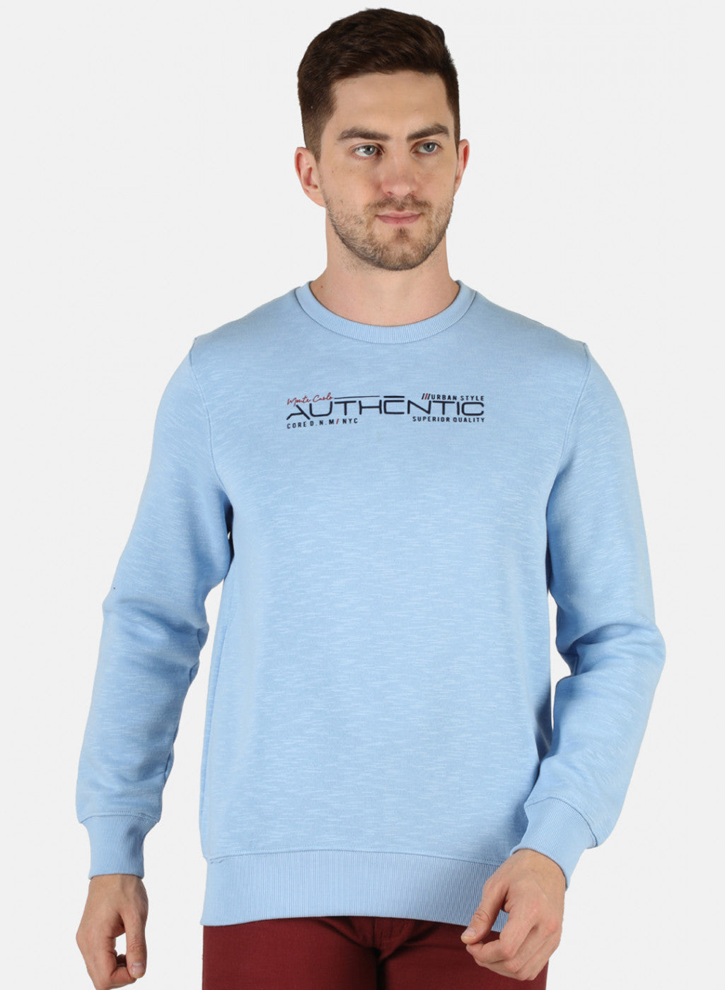 Men Blue Solid T-Shirt