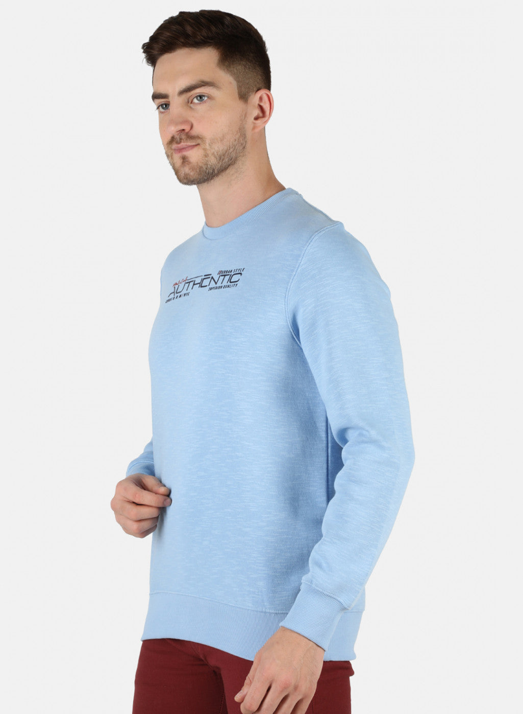 Men Blue Solid T-Shirt