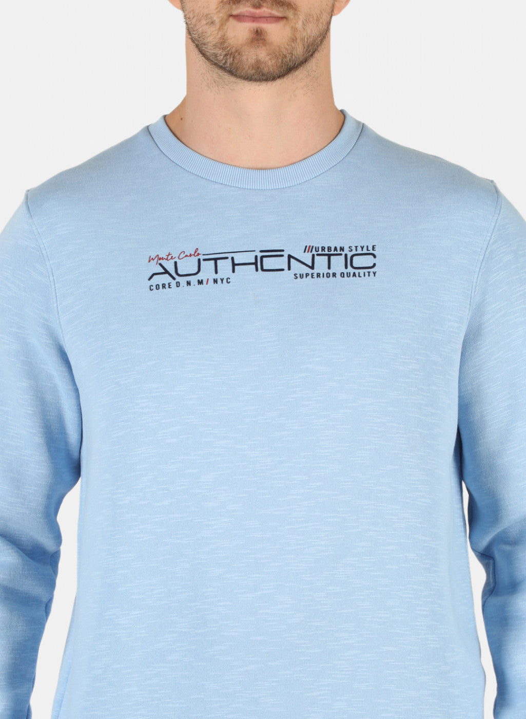 Men Blue Solid T-Shirt