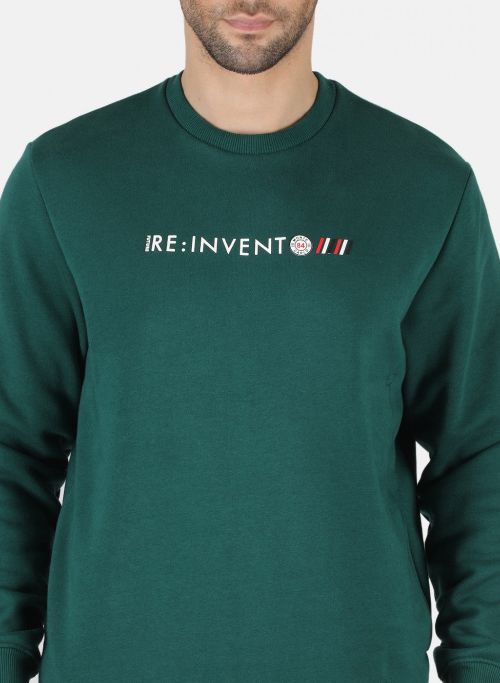 Men Green Solid T-Shirt