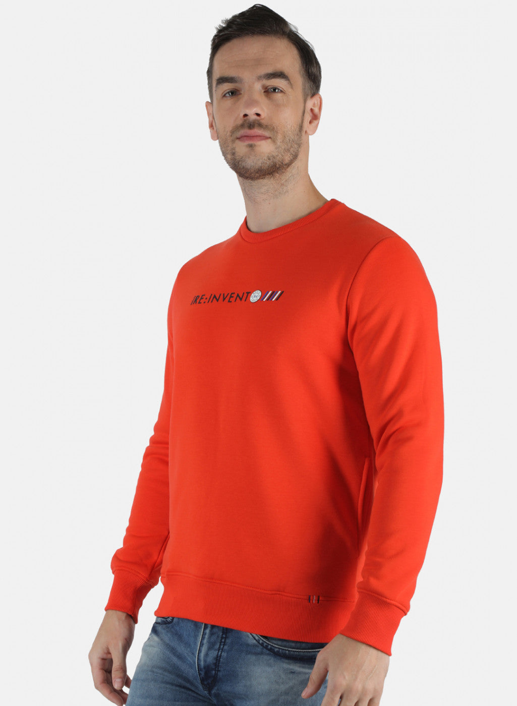 Men Orange Solid T-Shirt