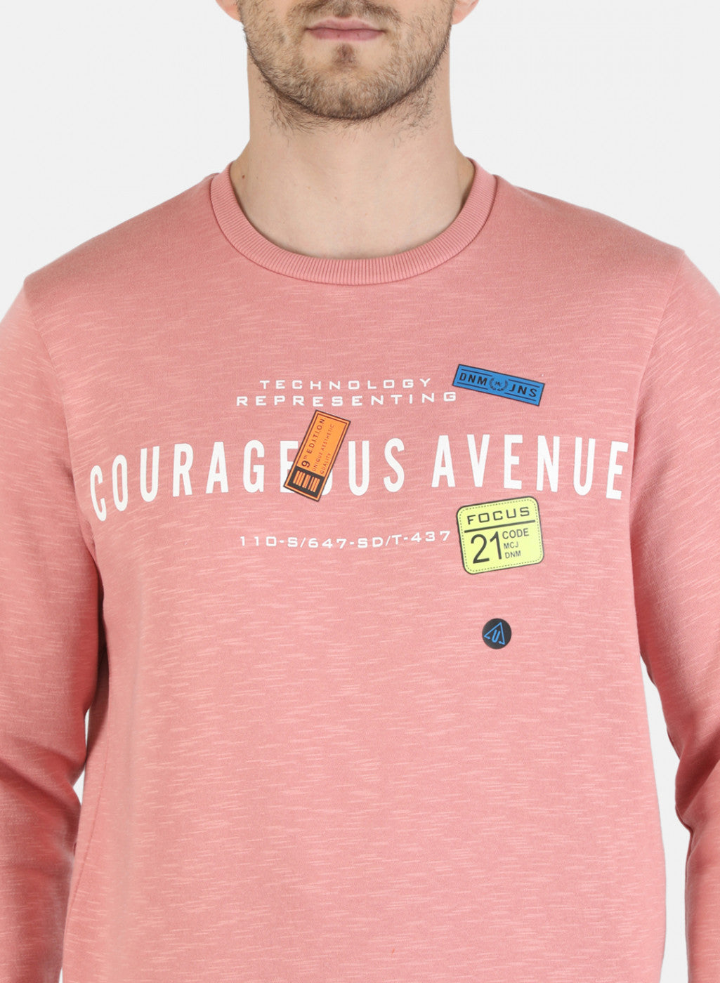 Men Pink Printed Sweatshirt