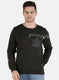 Men Olive Printed Sweatshirt
