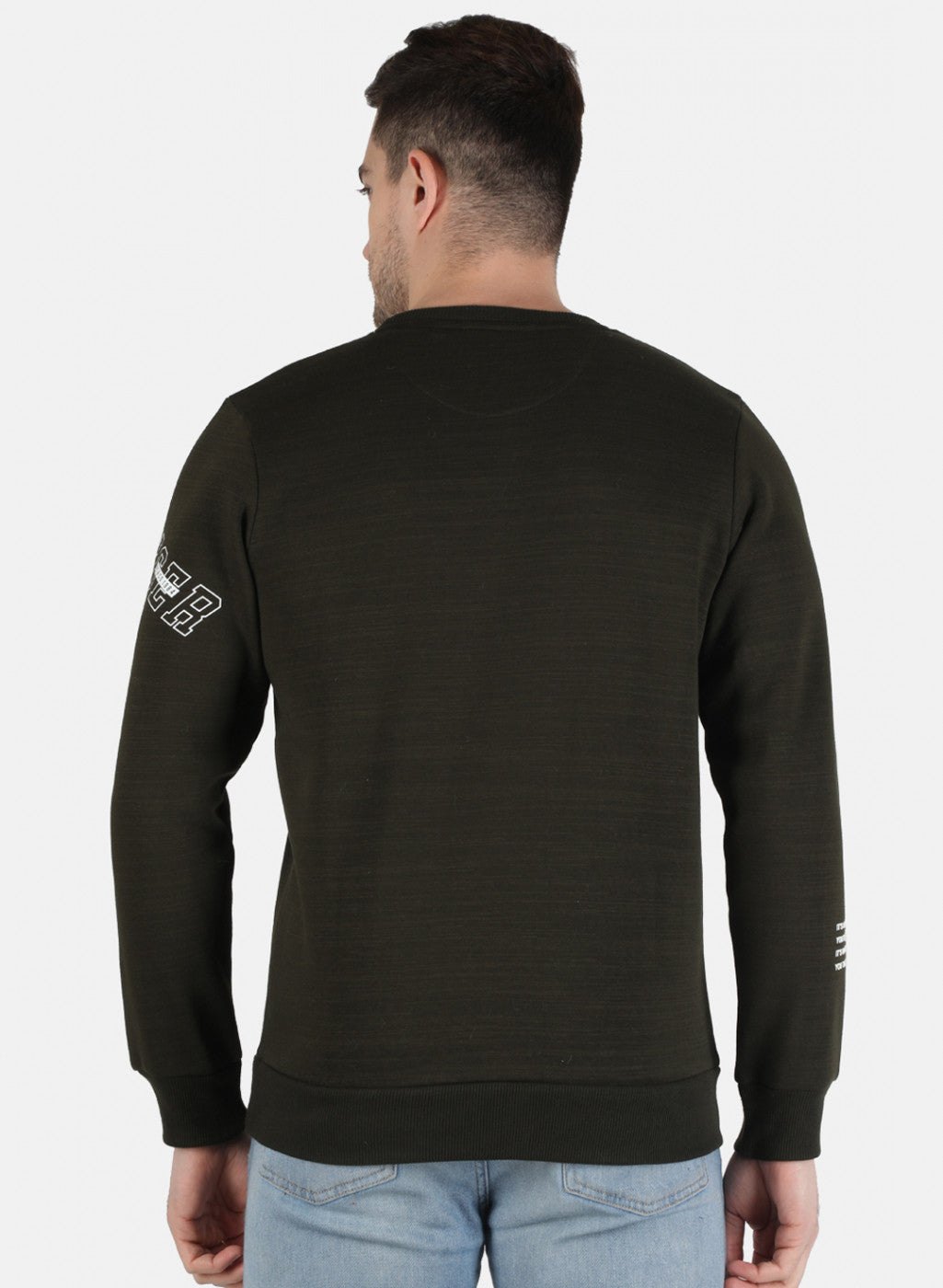 Men Olive Printed Sweatshirt