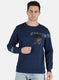 Men NAvy Blue Printed Sweatshirt