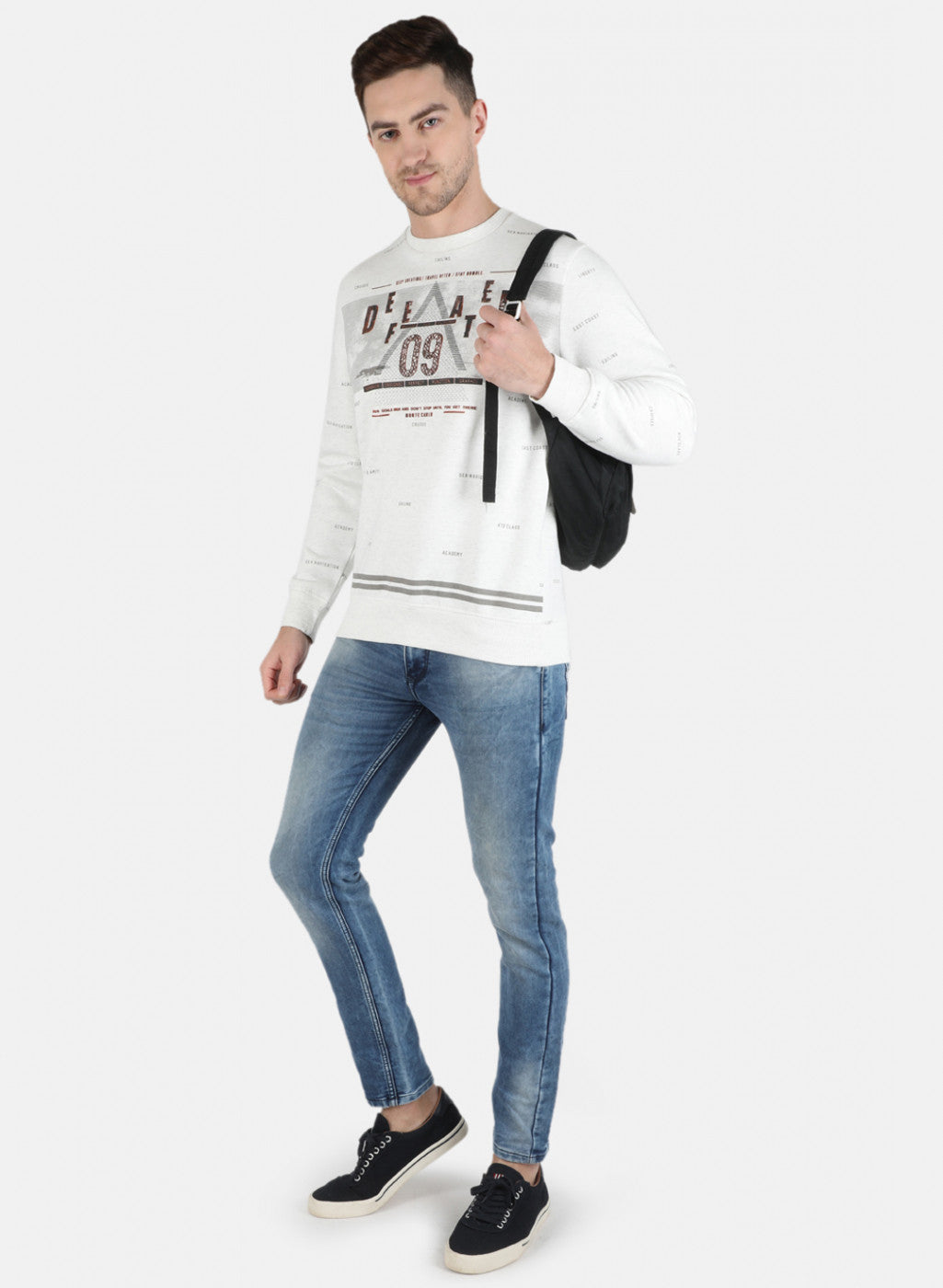 Men Grey Printed Sweatshirt