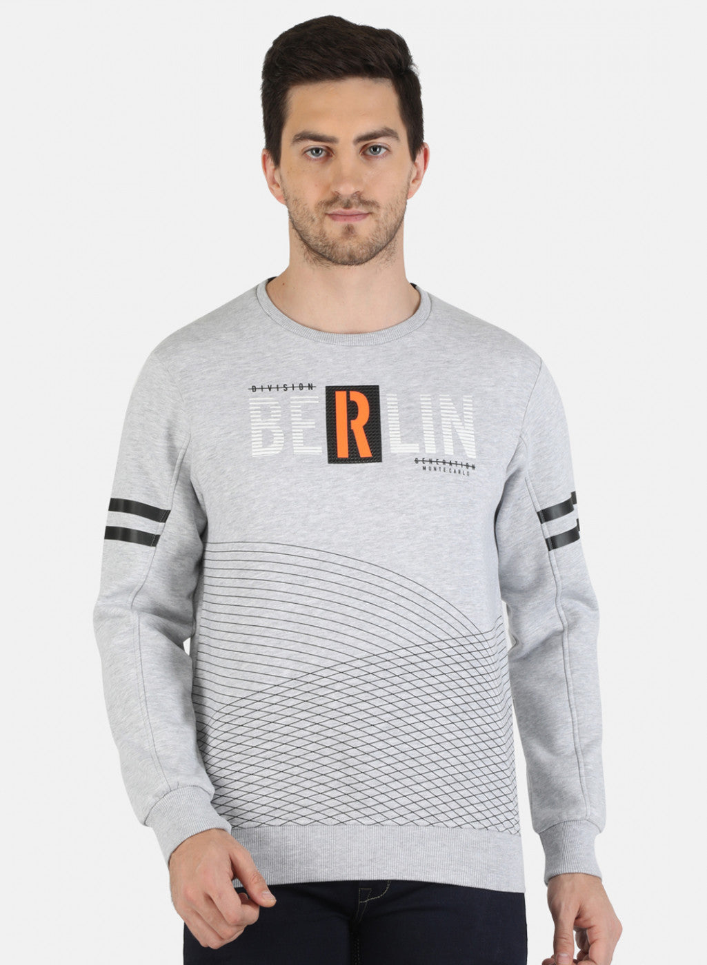Men Grey Printed Sweatshirt