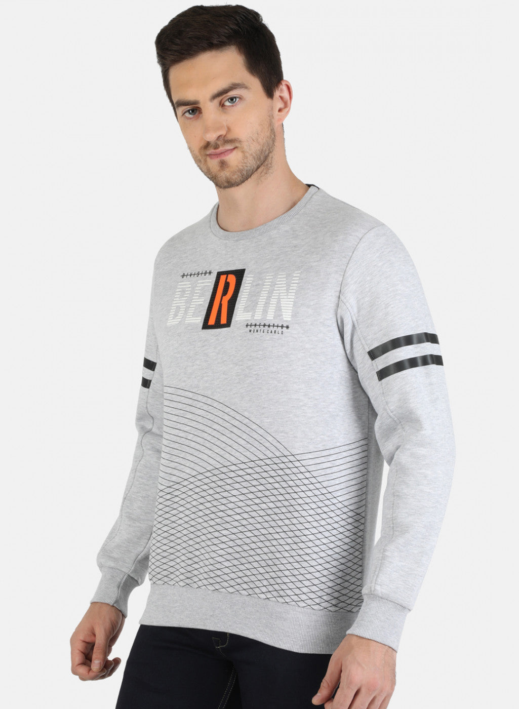 Men Grey Printed Sweatshirt