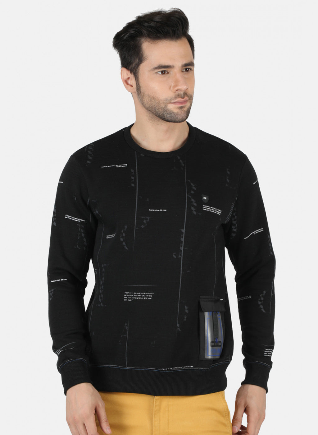 Men Black Printed Sweatshirt