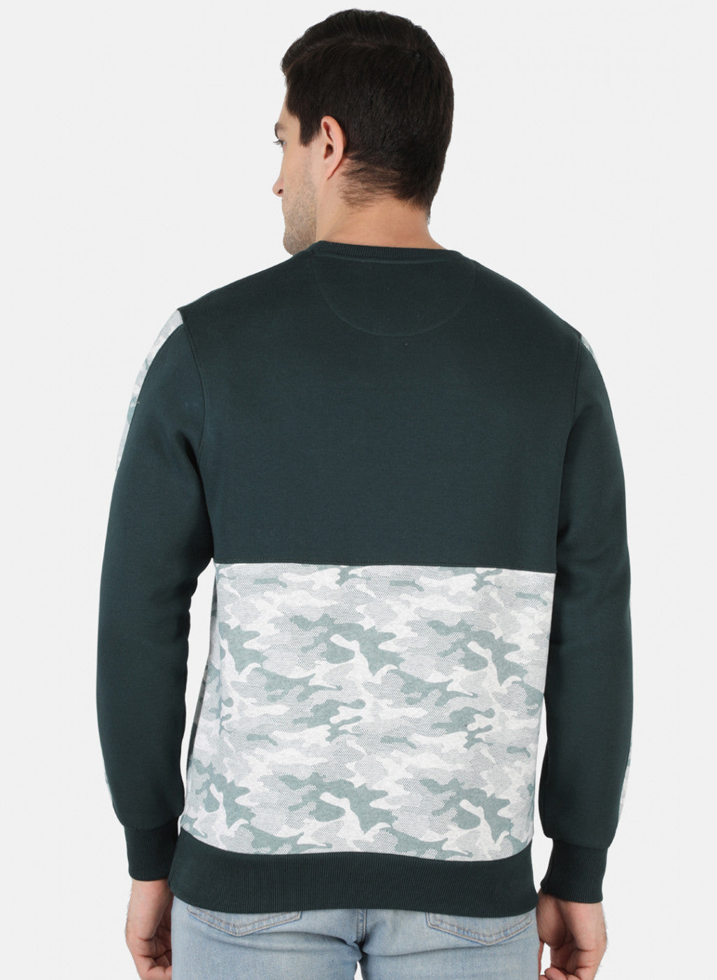 Men Green Printed Sweatshirt