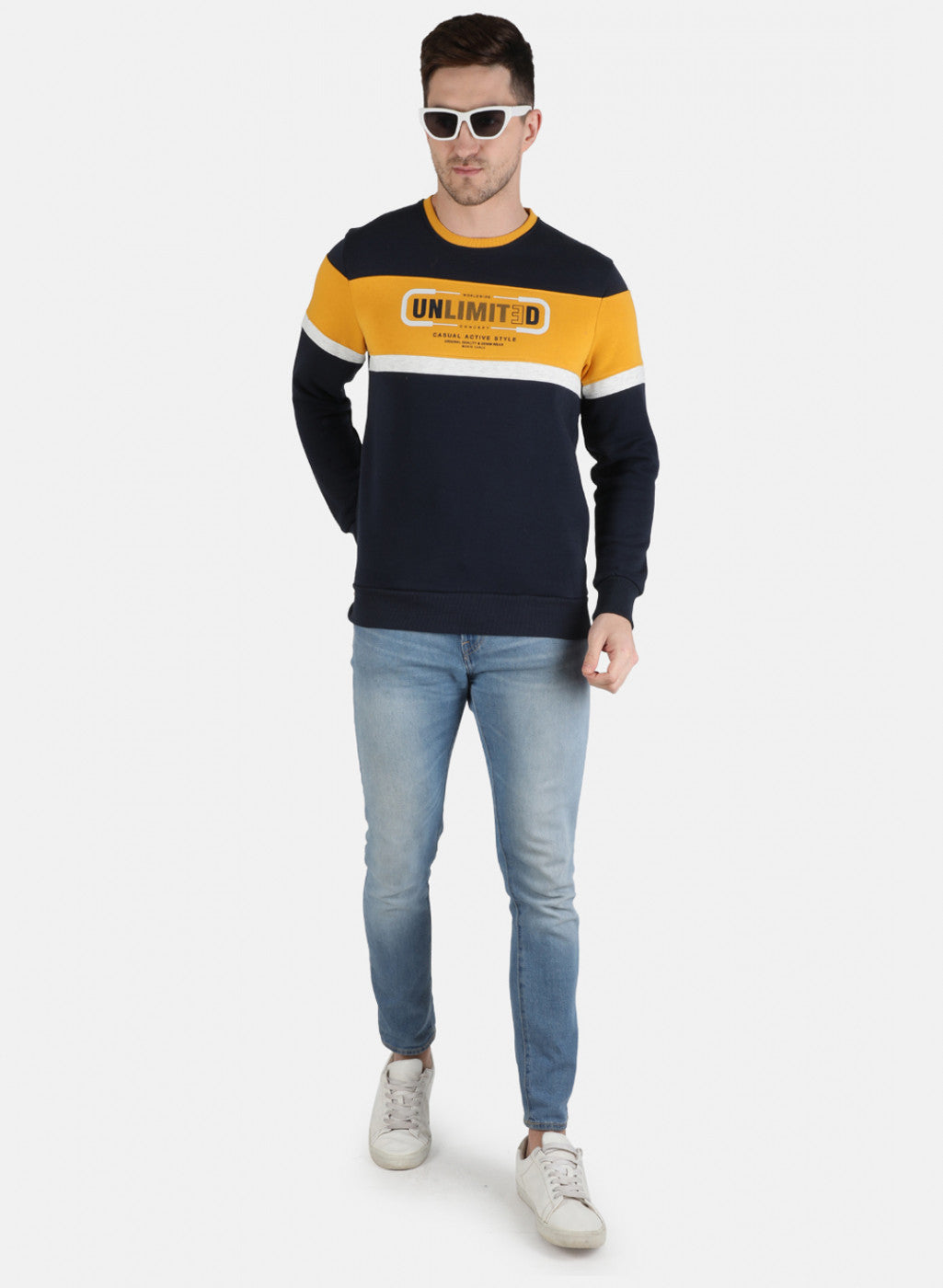 Men Mustard Printed Sweatshirt