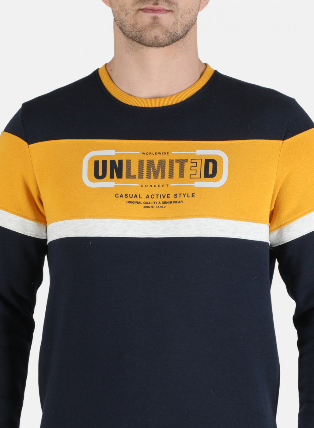 Men Mustard Printed Sweatshirt