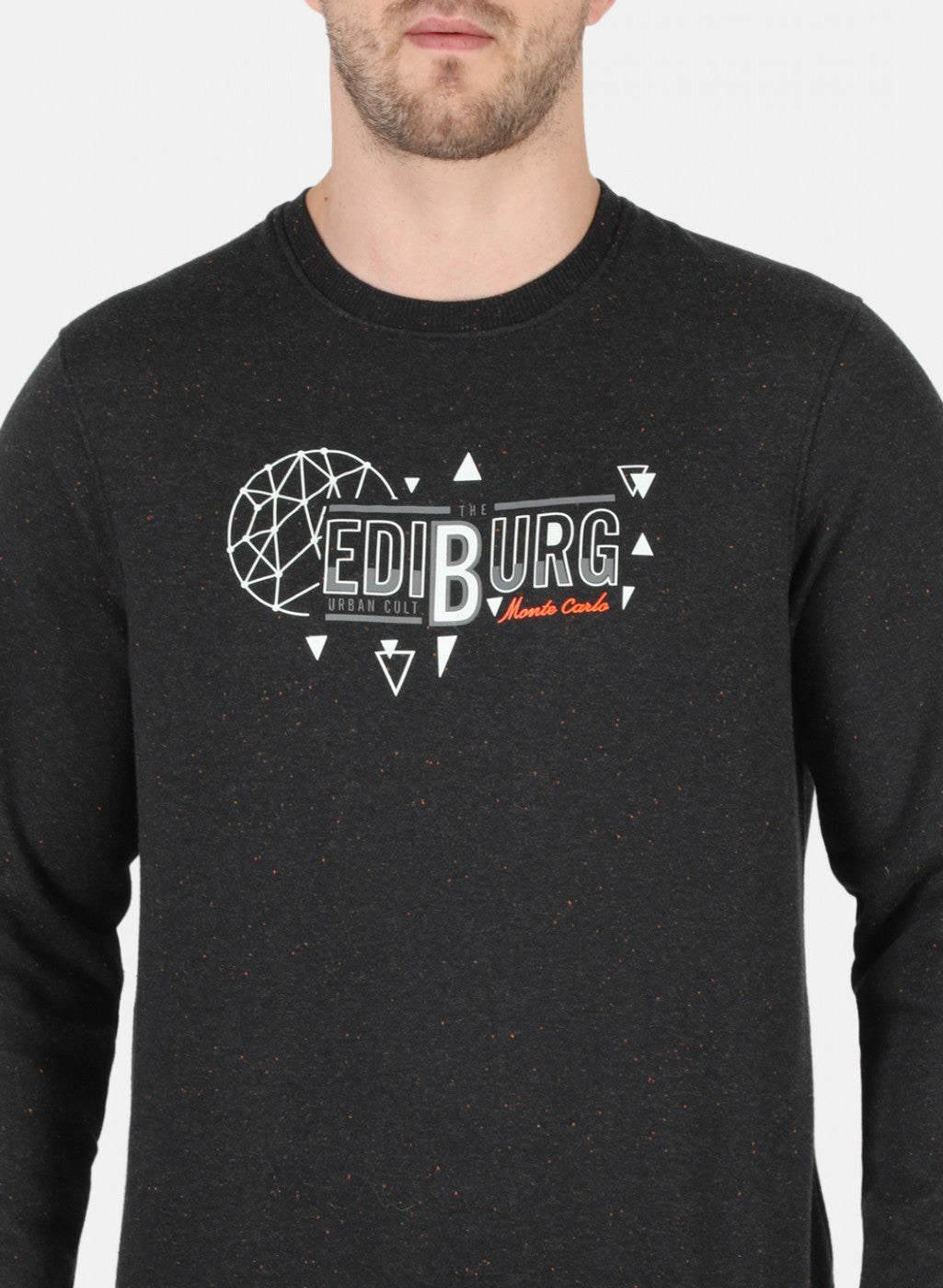 Men Black Printed Sweatshirt