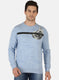 Men Blue Printed Sweatshirt
