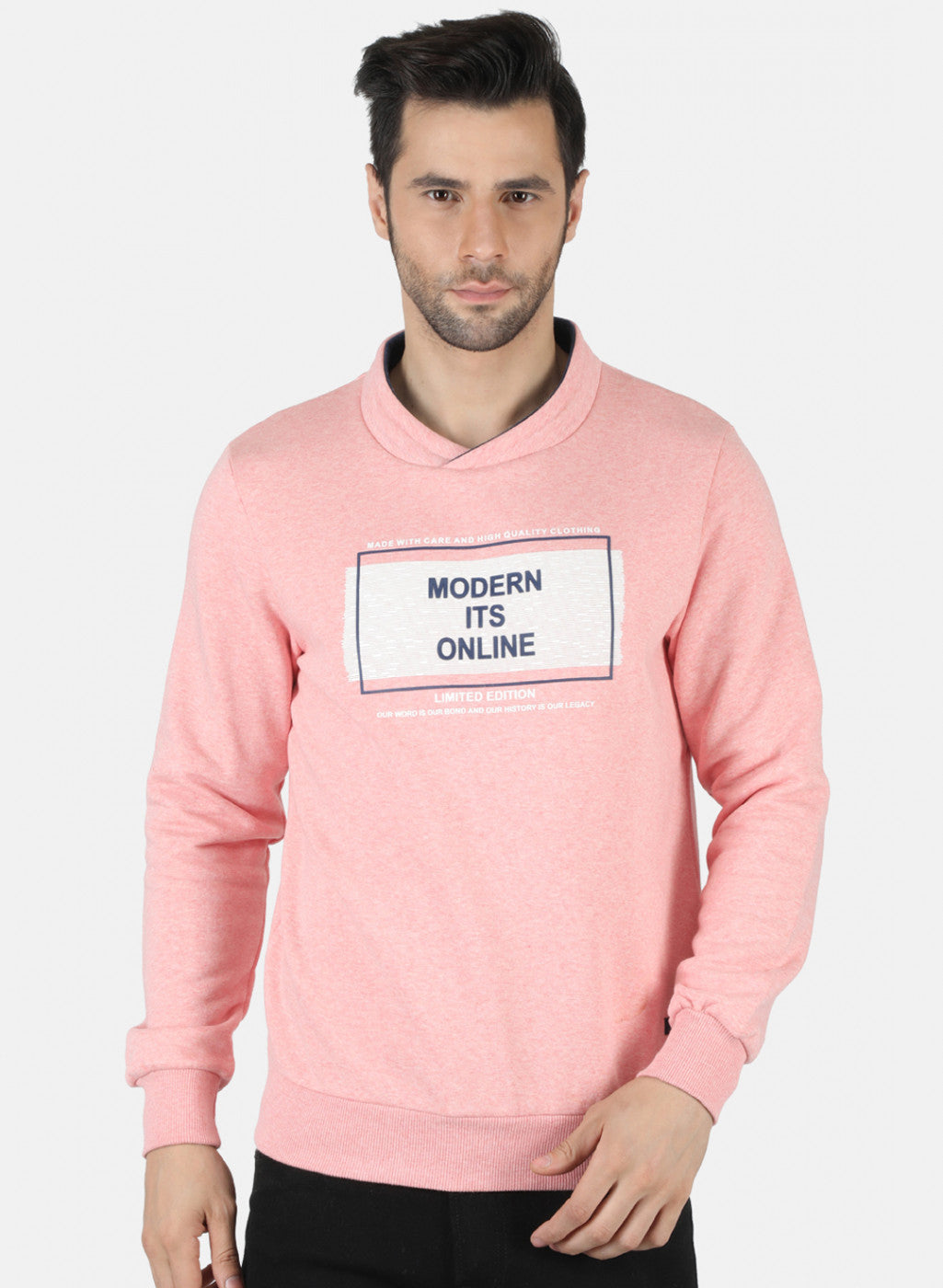 Men Pink Printed Sweatshirt