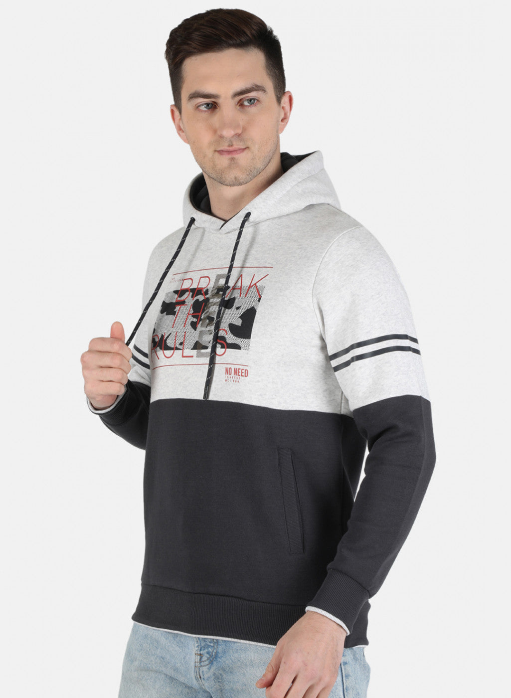 Men Grey Printed Sweatshirt
