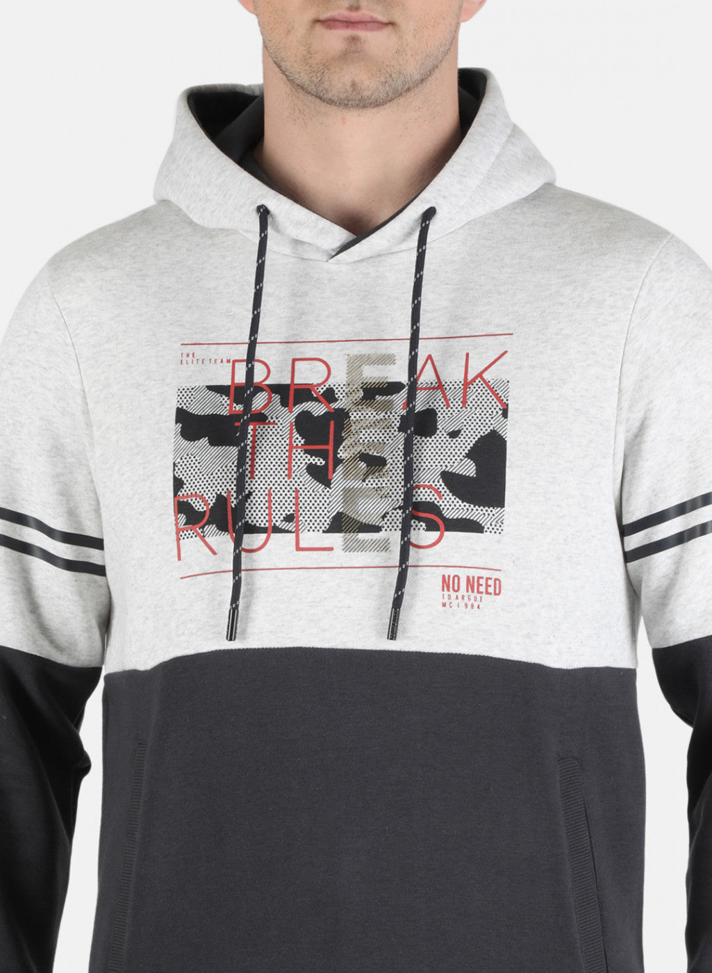 Men Grey Printed Sweatshirt