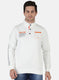 Men White Solid Sweatshirt