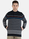 Men NAvy Blue Stripe Sweatshirt