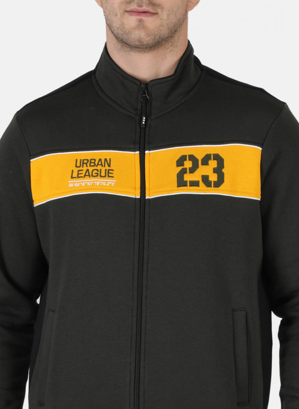 Men Olive Solid Sweatshirt