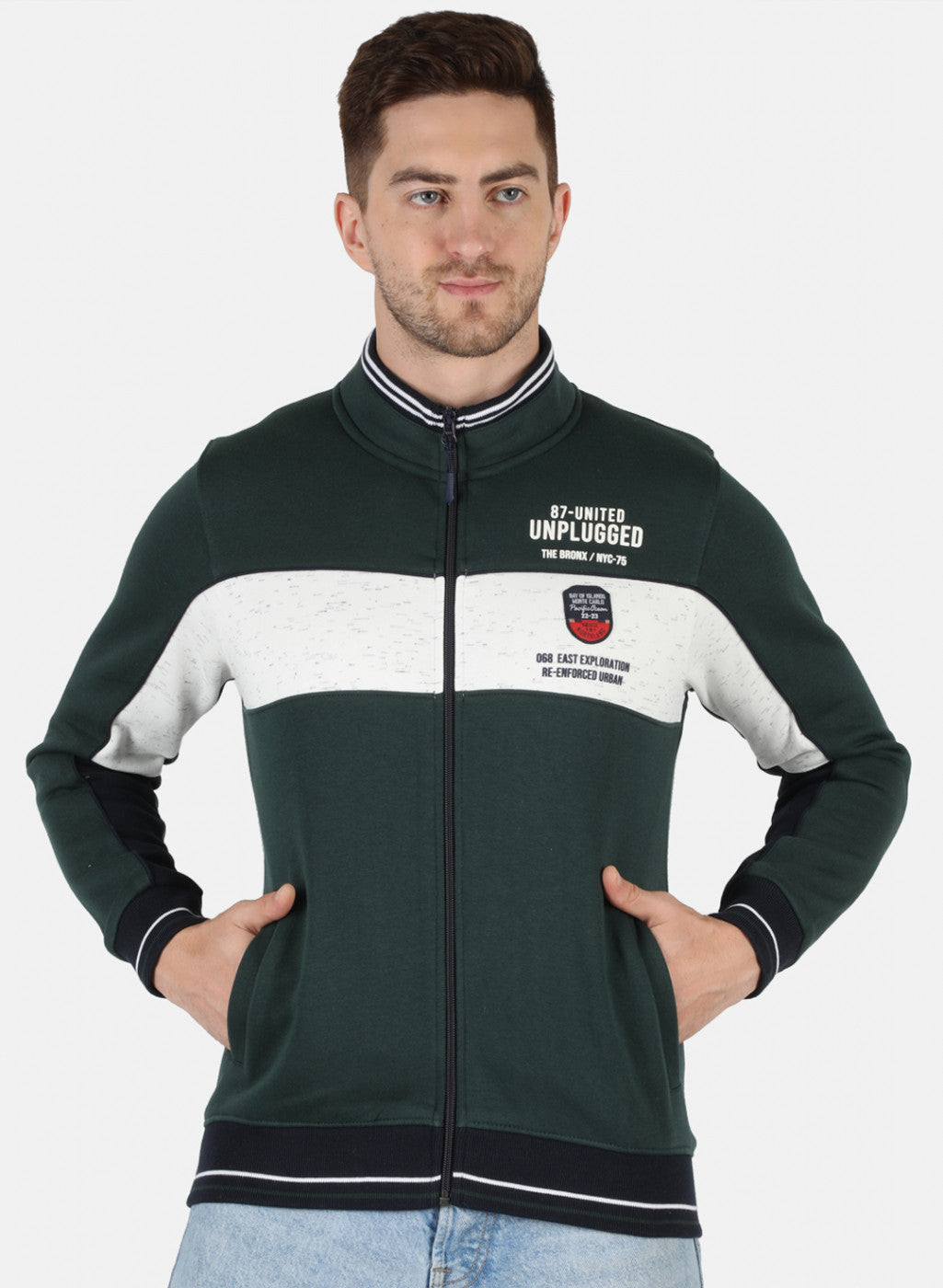 Men Olive Printed Sweatshirt