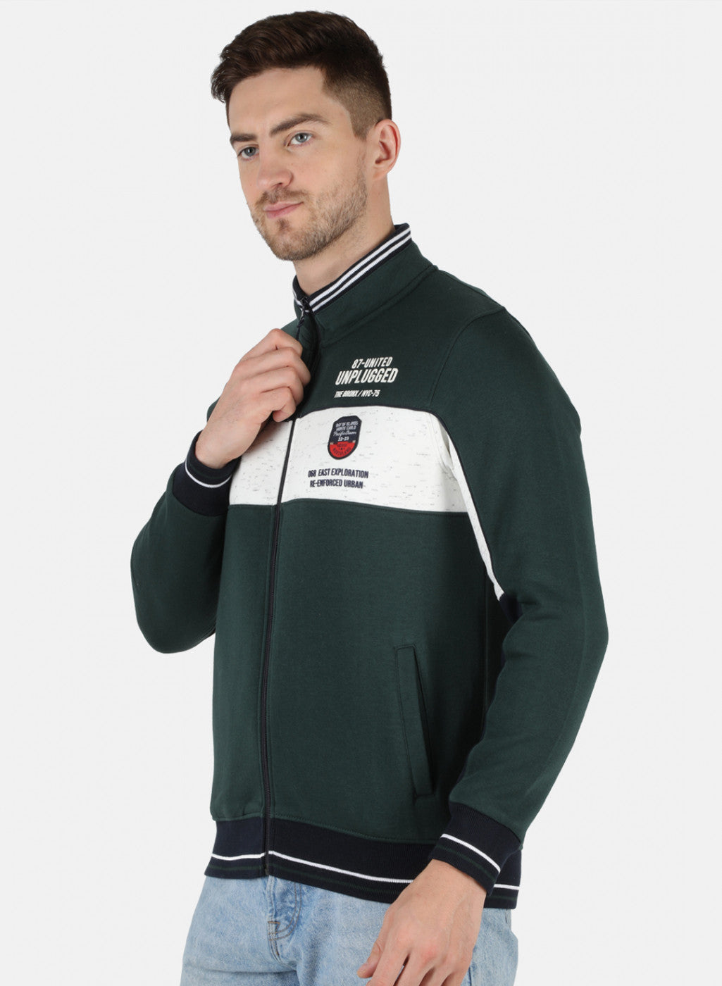 Men Olive Printed Sweatshirt