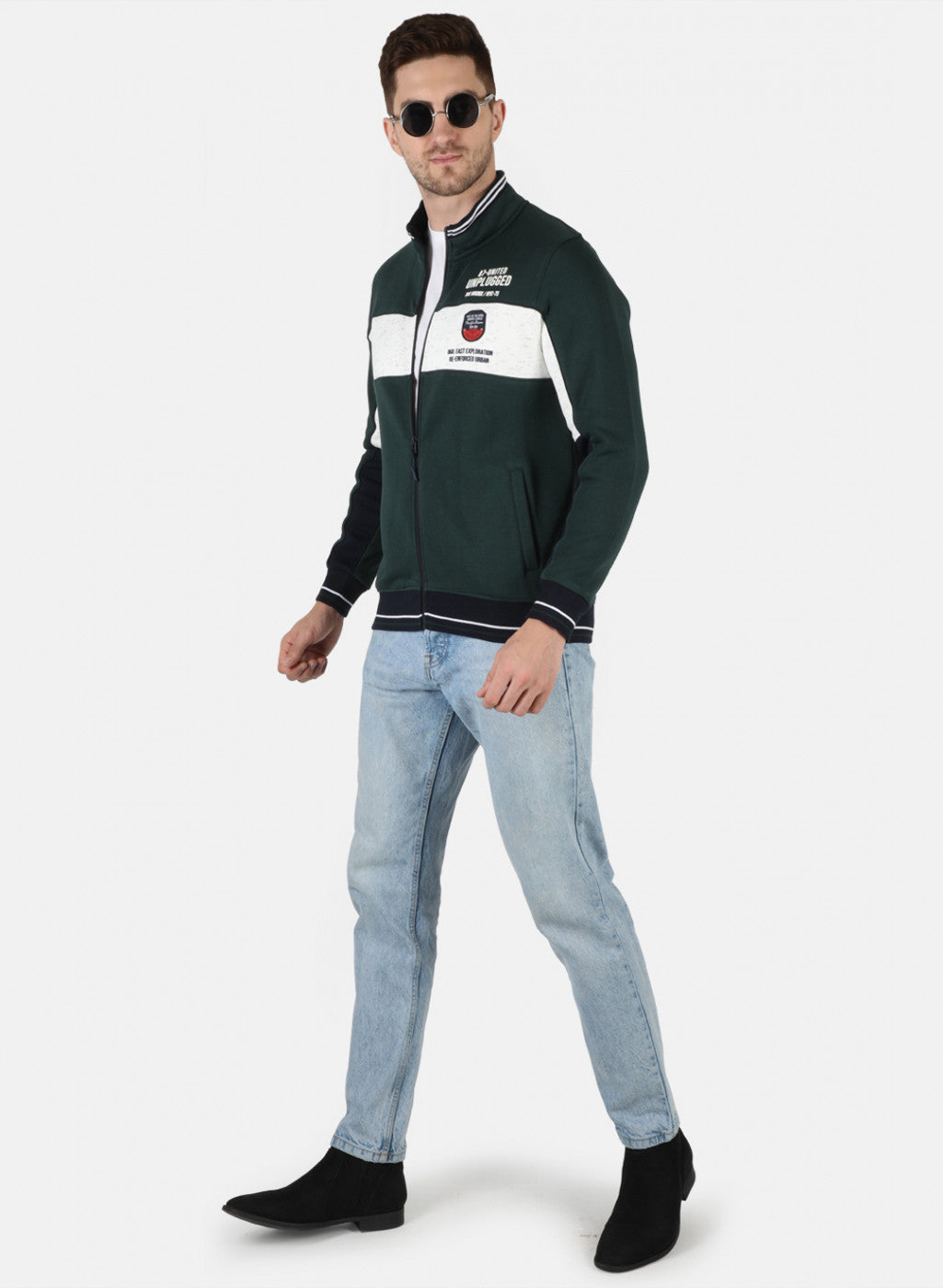 Men Olive Printed Sweatshirt
