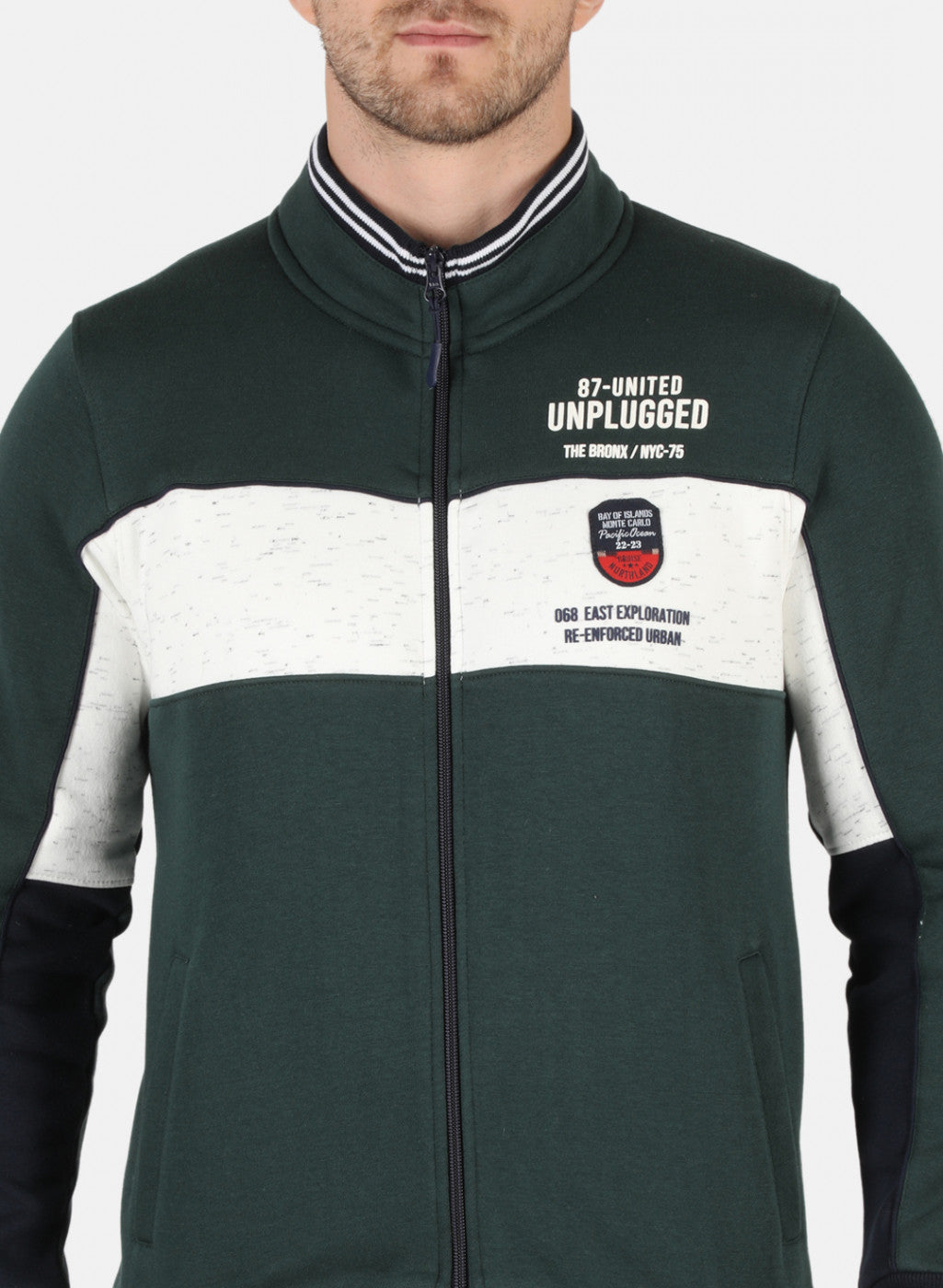 Men Olive Printed Sweatshirt