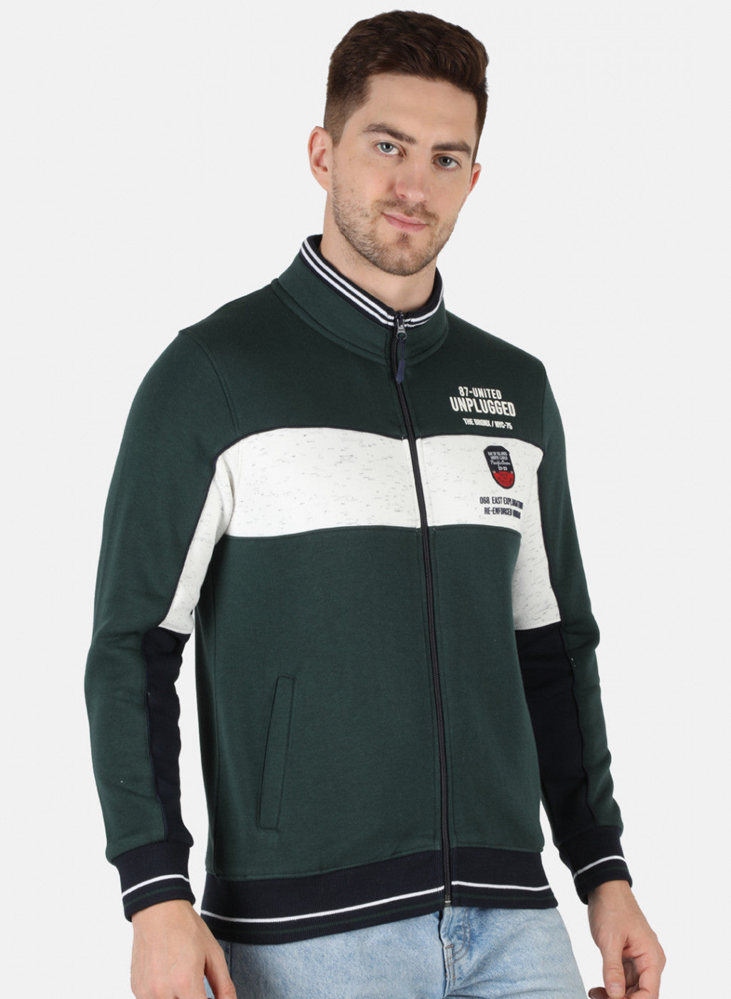 Men Olive Printed Sweatshirt