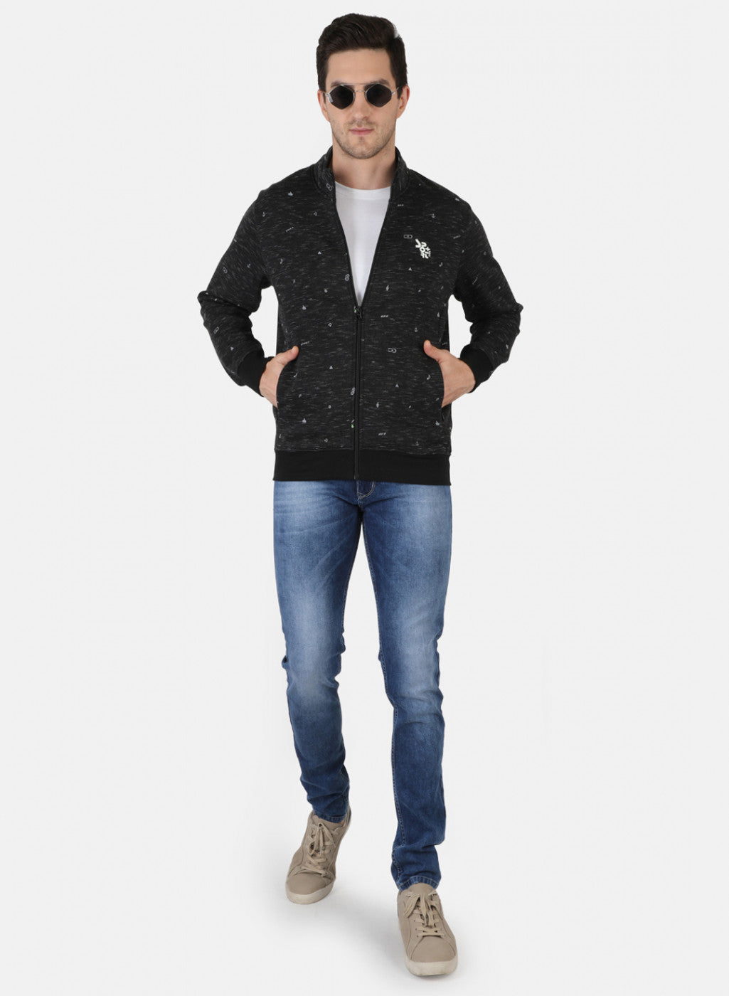 Men Black Printed Sweatshirt