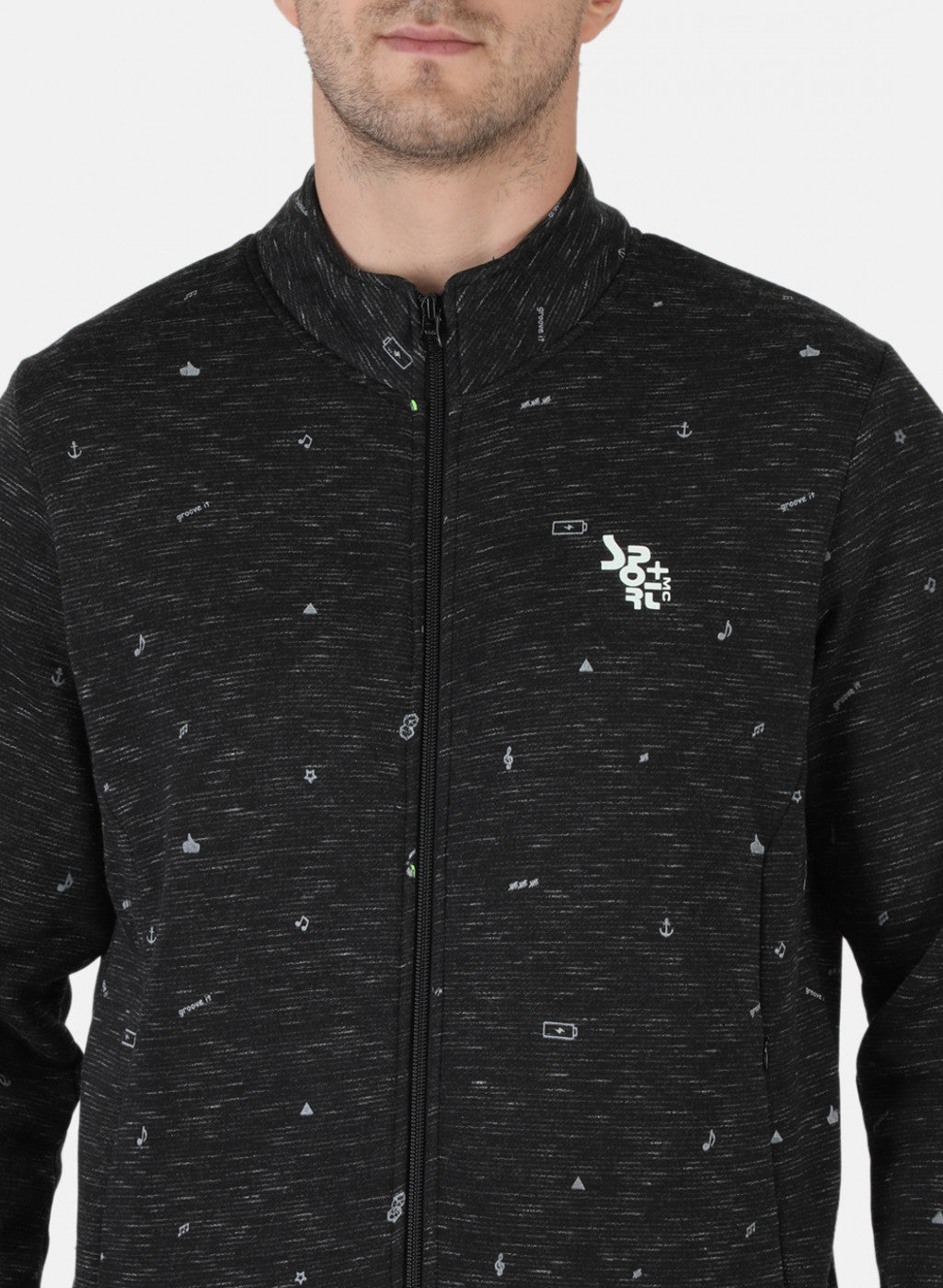 Men Black Printed Sweatshirt