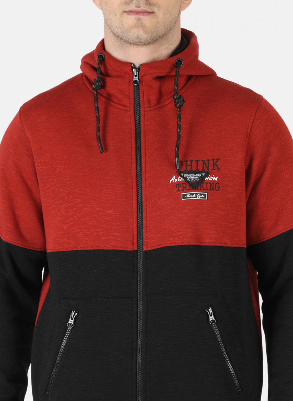 Men Black & Orange Solid Sweatshirt