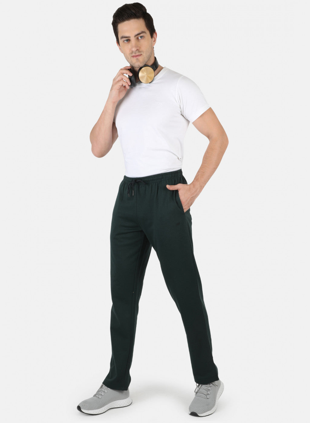 Men Green Solid Winter Lower