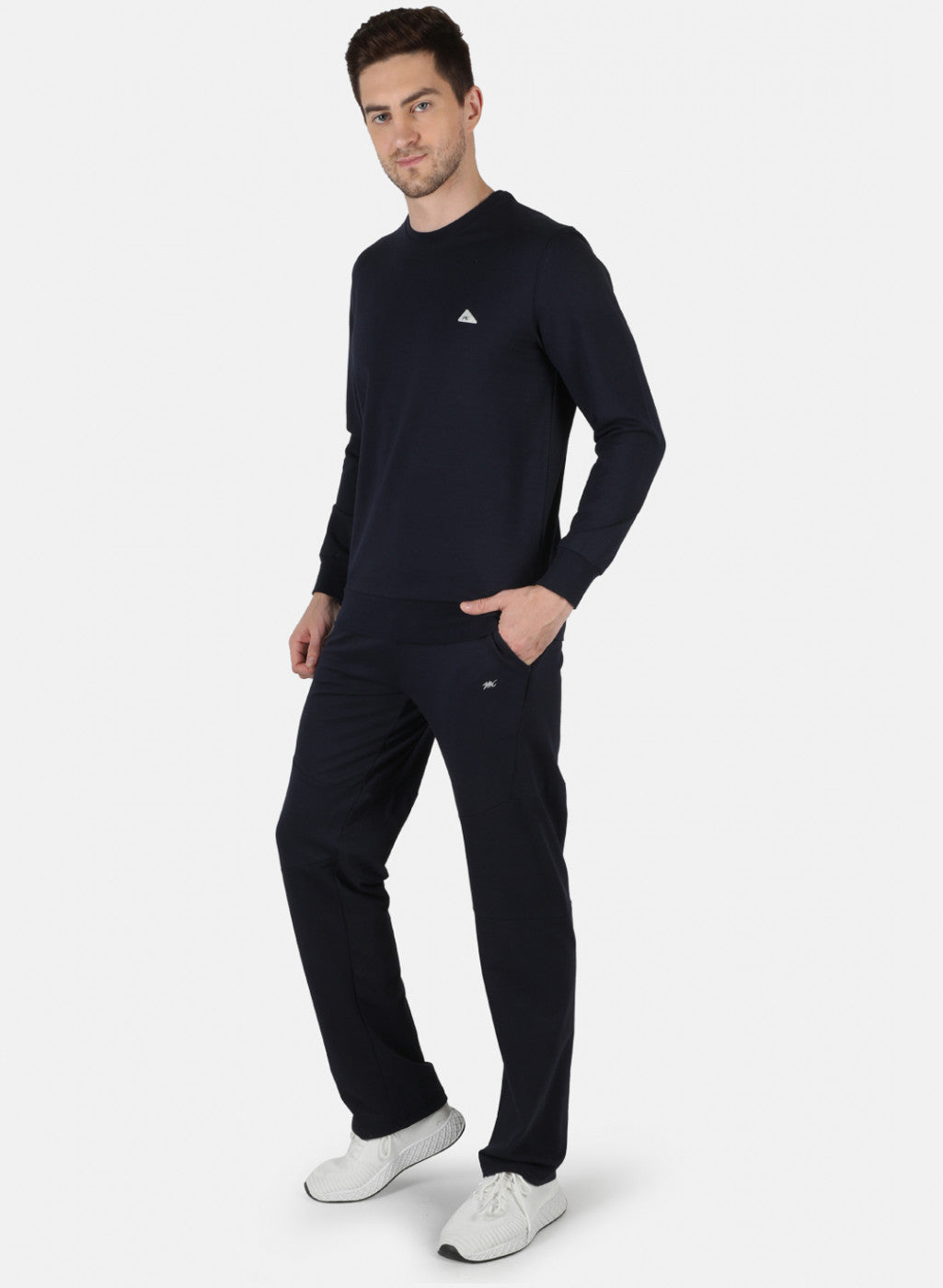 Men Blue Solid Tracksuit