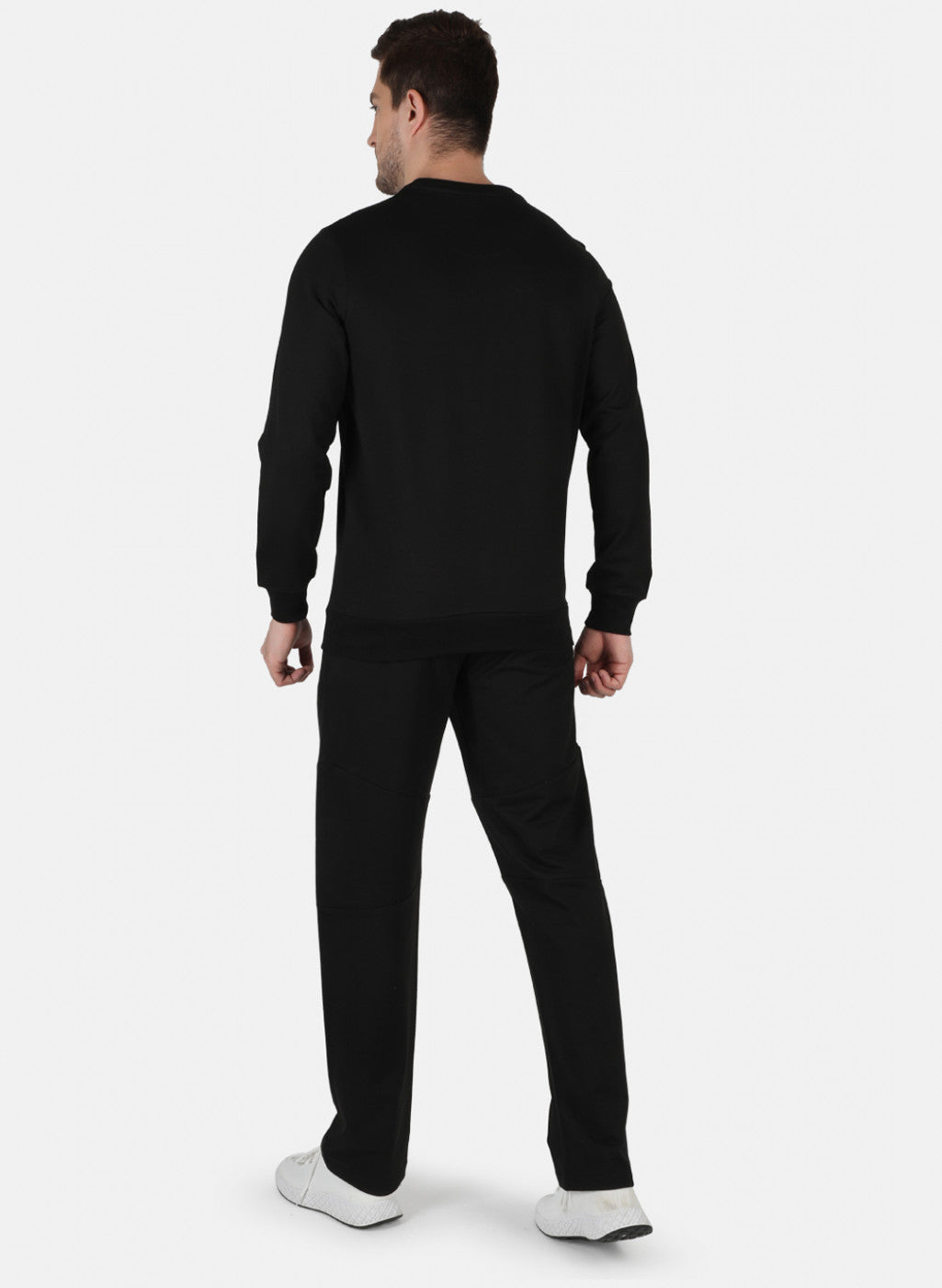 Men Black Solid Tracksuit