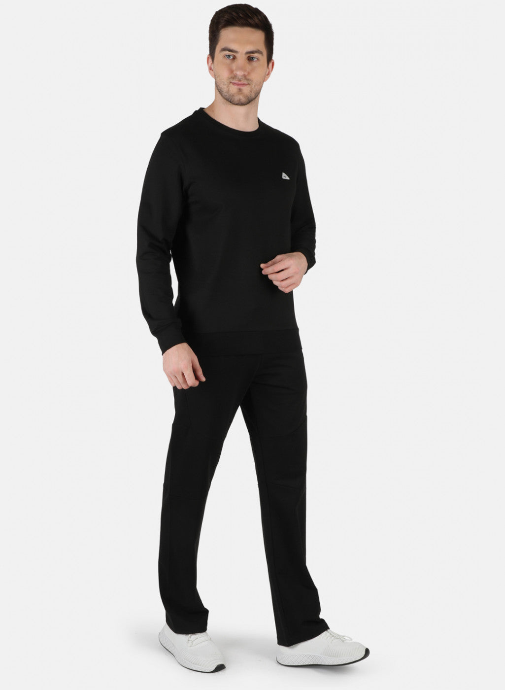 Men Black Solid Tracksuit