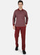 Men Maroon Solid Tracksuit