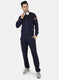 Men Blue Solid Tracksuit