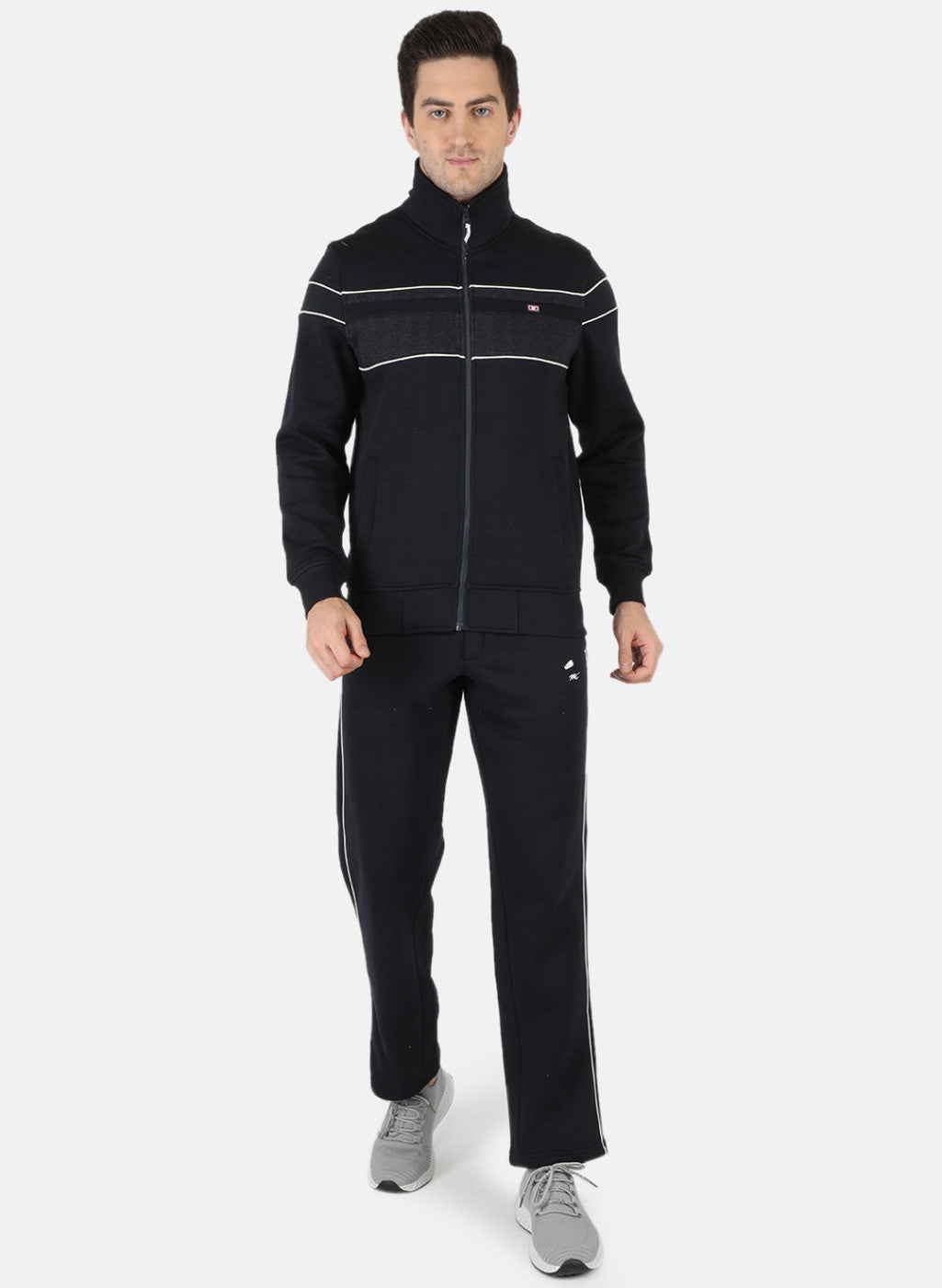 Buy Men Navy Blue Solid Tracksuit Online in India - Monte Carlo