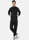 Men Black Solid Tracksuit
