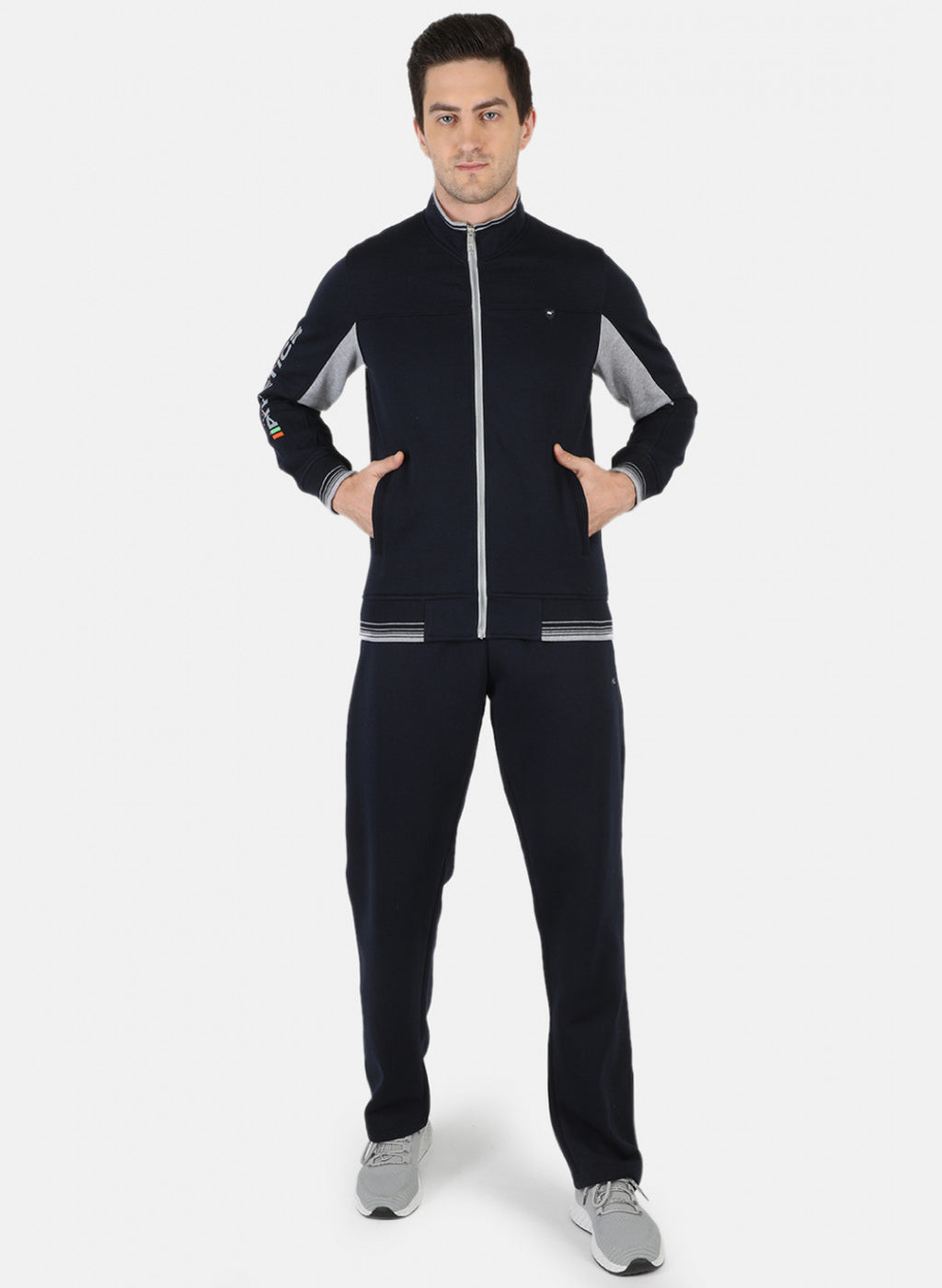 Men NAvy Blue Solid Tracksuit