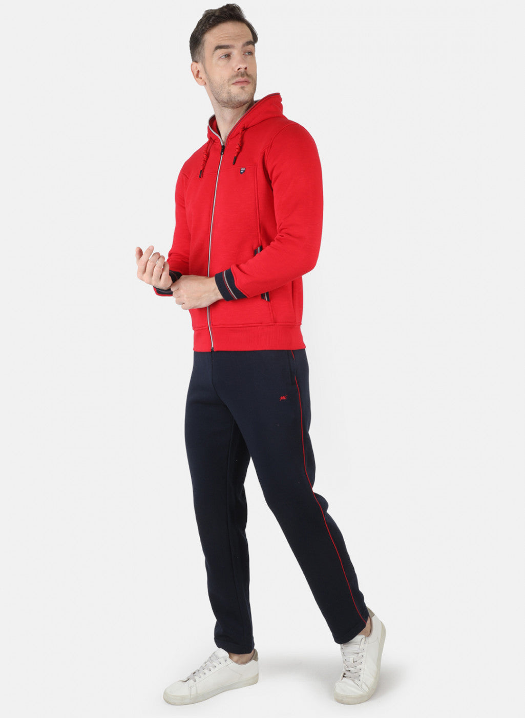 Men Red Solid Tracksuit