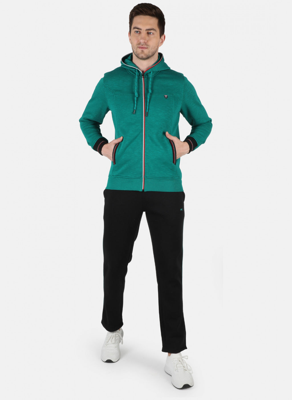Men Green Solid Tracksuit