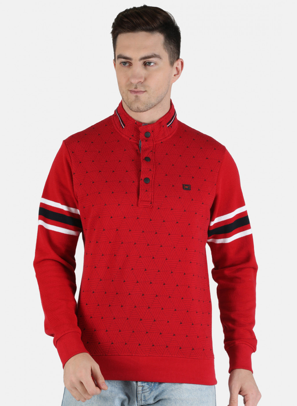 Men Red Printed Sweatshirt