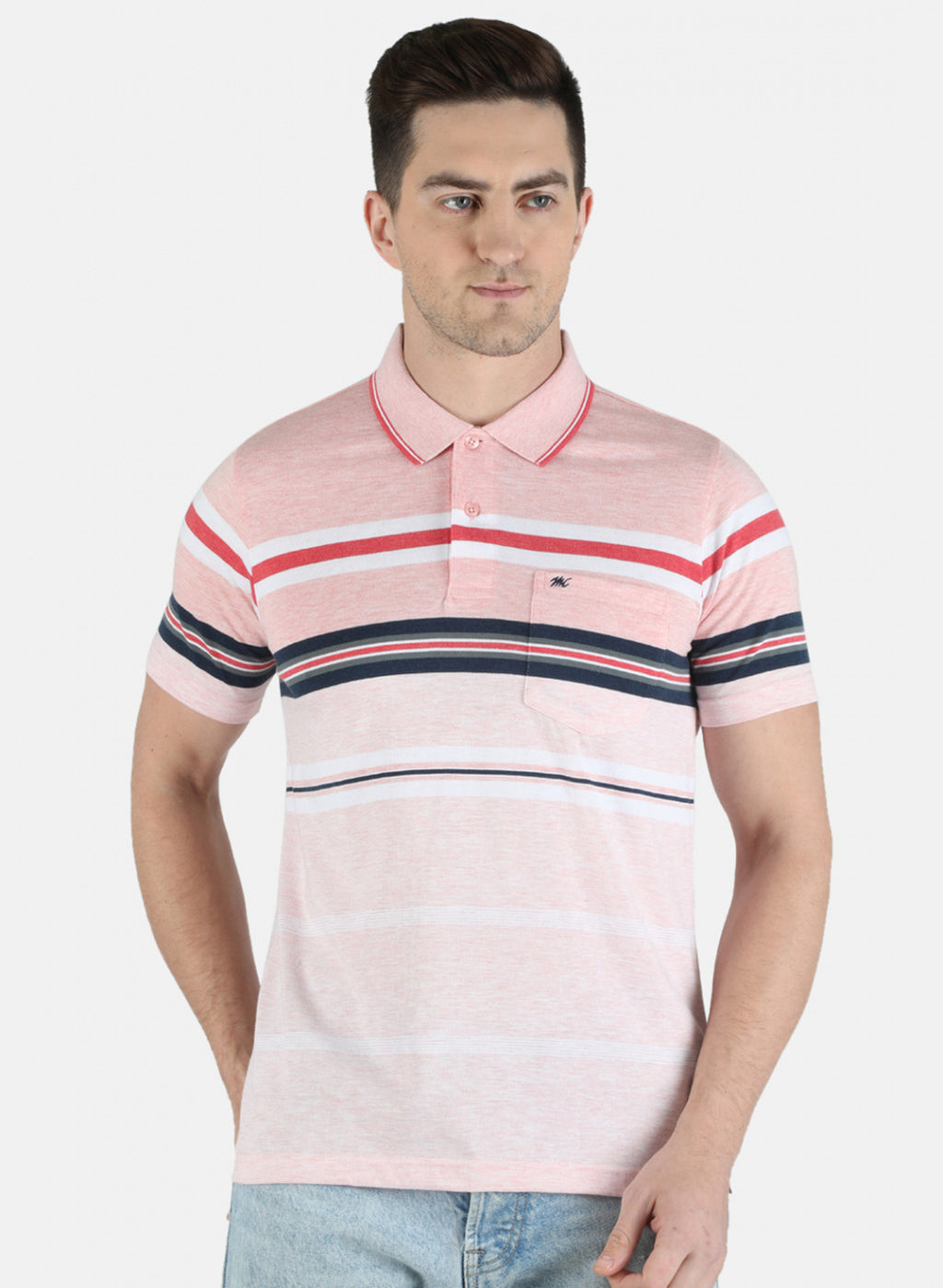 Men Pink Stripe T-Shirt