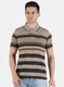 Men Brown Stripe T-Shirt